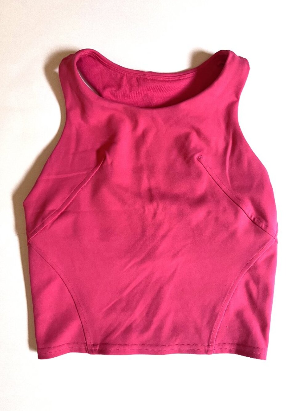 LULULEMON CROPPED TANK-PINK WITH BUILT IN BRA-SIZE-SMALL